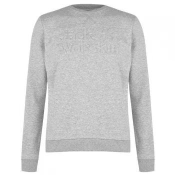 Image of Jack Wolfskin Logo Sweatshirt - Light Grey Hthr