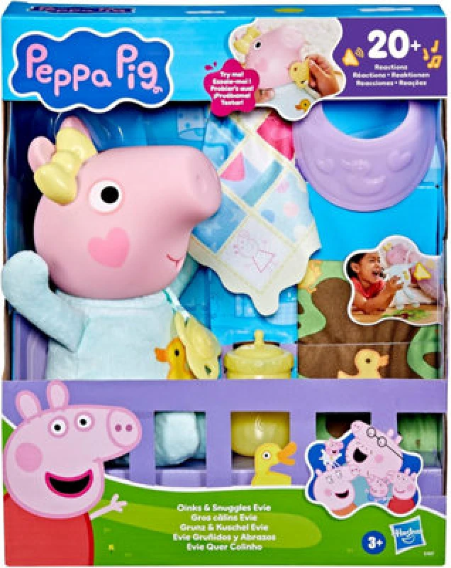 Image of Peppa Pig Oinks and Snuggles Evie Interactive Baby Doll 28 cm