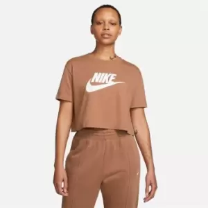 Image of Nike Futura Cropped T-Shirt - Brown