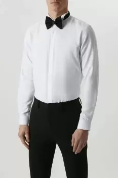 Image of Slim Fit White Wing Collar Dress Shirt