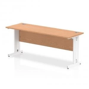 Image of Trexus Desk Rectangle Cable Managed White Leg 1800x600mm Oak Ref