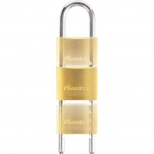 Image of Masterlock Solid Brass Padlock and Adjustable Shackle 50mm Extra Long