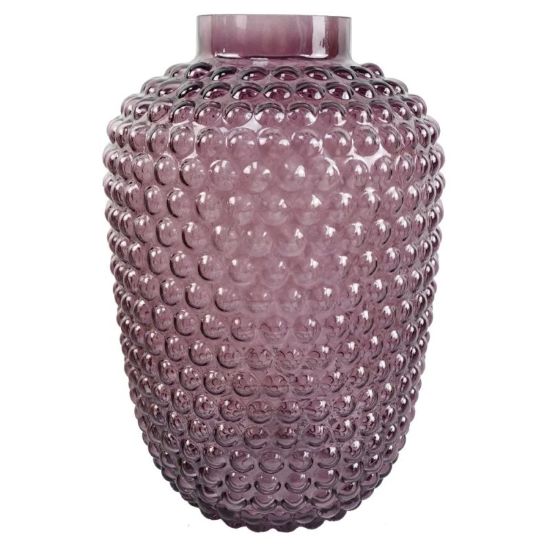 Image of Leaf 30cm Mulberry Purple Bubble Glass Vase Purple unisex