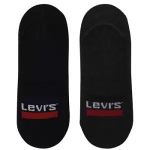 Image of Levis 2 Pack Sport Logo Trainer Socks - Black