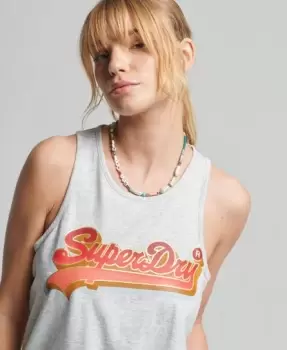 Image of Superdry Womens Vintage Logo Seasonal Vest Light Grey / Light Grey Marl - Size: 12