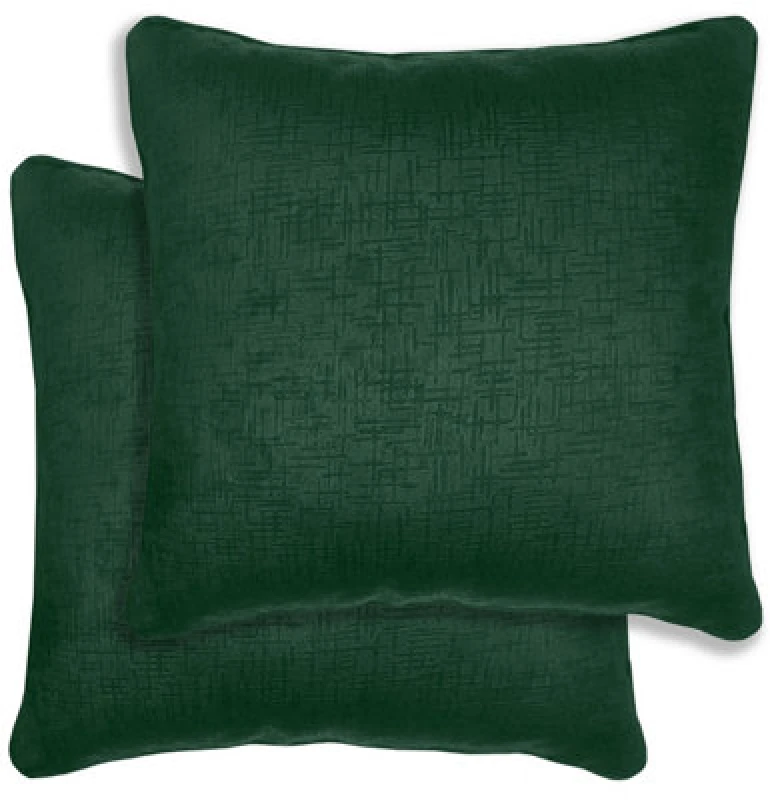 Image of Enhanced Living Pair of Vogue Textured Double Sided Zip Opening Piped Edge Cushion Covers - 43x43cm - Cases Only Green