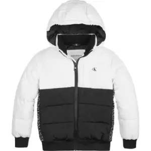 Image of Calvin Klein Jeans Colour Block Padded Jacket - White