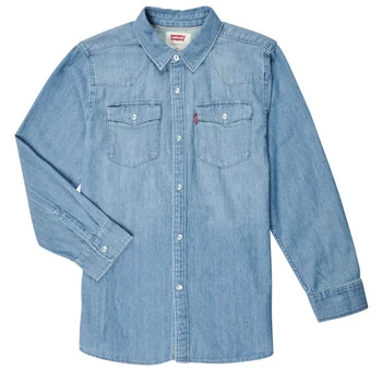 Image of Levis BARSTOW WESTERN SHIRT boys's Childrens Long sleeved Shirt in Blue - Sizes 2 years,4 years,6 years,8 years