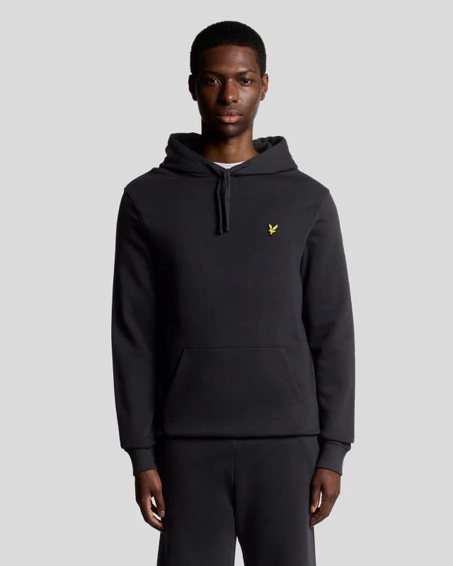 Image of Lyle & Scott Mens Loopback Cotton Hoodie in Dark Navy