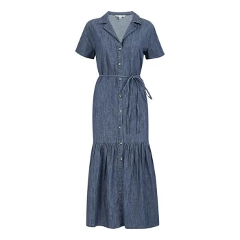 Image of Yumi Denim Midi Dress - Blue