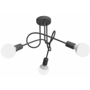 Image of Helam Oxford Multi Arm Semi Flush Ceiling Light Smokey 50cm