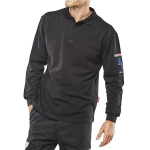 Image of Click Arc Flash Polo Shirt L Sleeve Fire Retardant S Navy Blue Ref