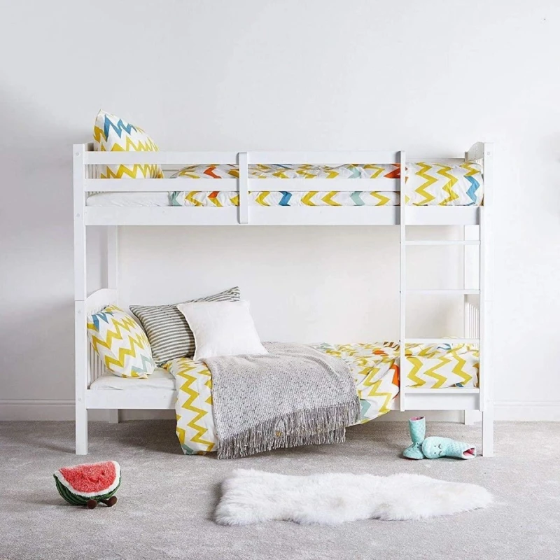 Image of KOSY KOALA KOSY KOALA Wood Bunk Bed Comes With 2 Spring Mattresses For Kids Children Adults in White Size: Single White Single Unisex 5060711585512