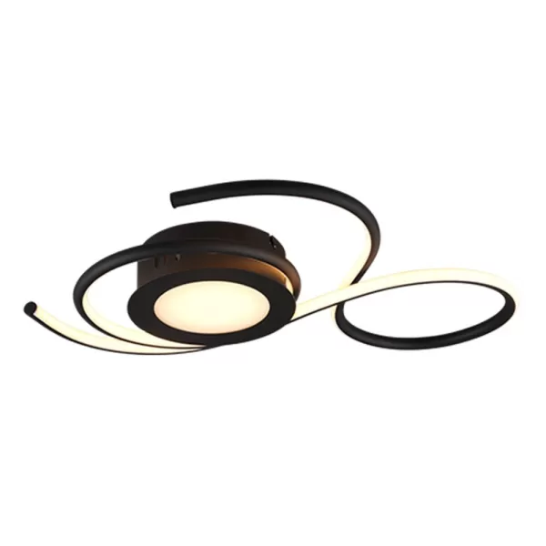 Image of Jive Modern 36W LED Semi Flush Light Black Matt 2700-6000K Remote control