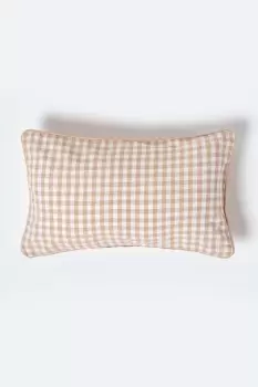 Image of Cotton Gingham Check Cushion Cover