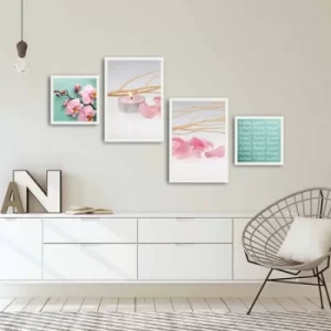 Image of 4PBCT-02 Multicolor Decorative Framed MDF Painting (4 Pieces)