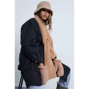 Image of I Saw It First Camel Borg Scarf - Brown