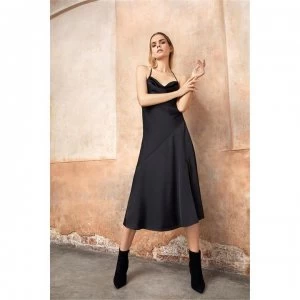 Image of Firetrap Blackseal Cowl Neck Midi Dress - Black