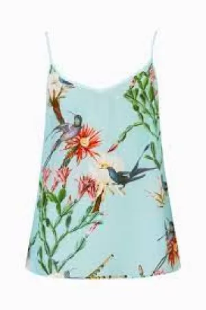 Image of AllSaints Womens Tammy Senja Top, Blue, Size: 12