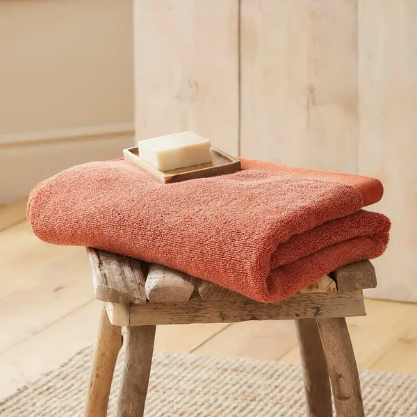 Image of DRIFT HOME Abode Eco-Friendly Cotton Rich 600gsm Bath Sheet, Terracotta - Drift Home AOETAVXPX3