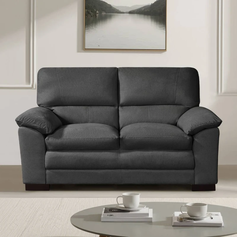 Image of Artemis Home Ramona soft fabric 2 seat sofa in Charcoal Size: 2 Seater Charcoal Unisex 2 Seater