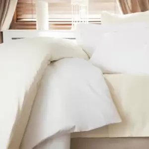 Image of Belledorm 100% Cotton Percale 200 Thread Count Flat Sheet, Ivory, Single