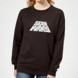 Image of Star Wars The Rise Of Skywalker Trooper Filled Logo Womens Sweatshirt - Black