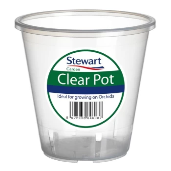 Image of Clear Plastic Orchid Pots - 13cm - Stewart
