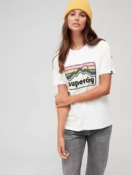 Image of Superdry Vintage 90s Terrain T-Shirt - White, Size 14, Women