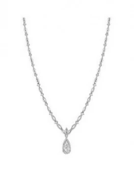 Image of Jon Richard Jon Richard Bridal Cubic Zirconia Classic Navette Pear Drop Necklace