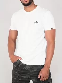 Image of Alpha Industries Basic T-Shirt Small Logo - White Size M Men