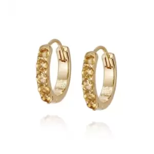 Image of Beloved Citrine Huggie 18ct Gold Plated Earrings JE08_GP