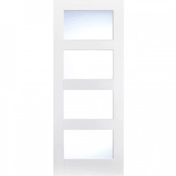 Image of LPD Shaker White Primed 4 Light Glazed Internal Door - 1981mm x 762mm (78 inch x 30 inch)