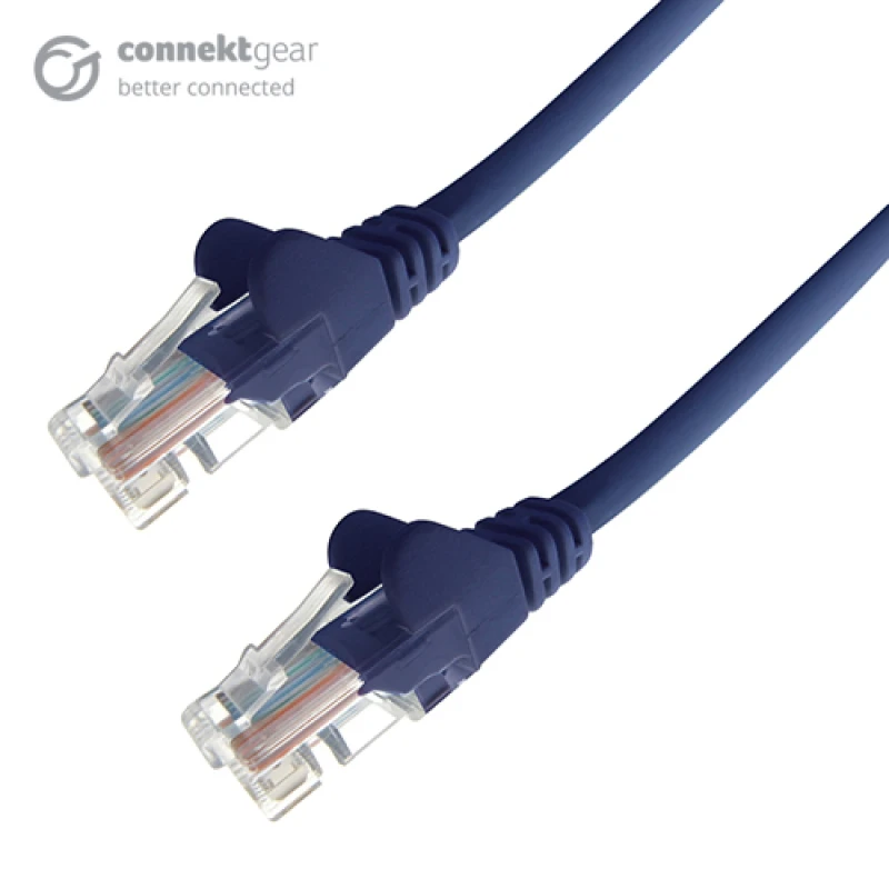 Image of Connekt Gear 1m RJ45 CAT5e UTP Stranded Flush Moulded Network Cable - 24AWG - Blue