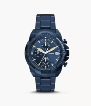 Image of Fossil Men Bronson Chronograph Navy Stainless Steel Watch