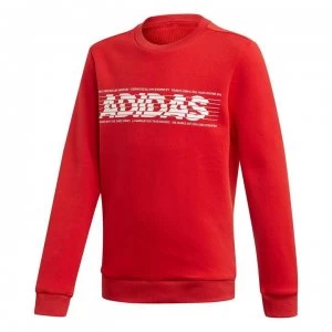 Image of adidas Sport ID Crew Sweatshirt Boys - Scarlet/White