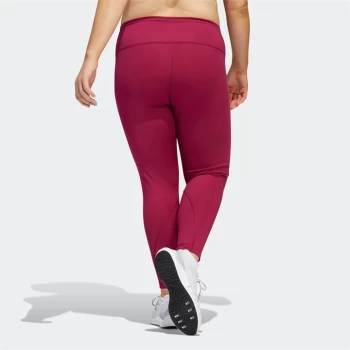 Image of adidas Optime TrainIcons 3-Stripes 7/8 Tights (Plus Size) - Legacy Burgundy