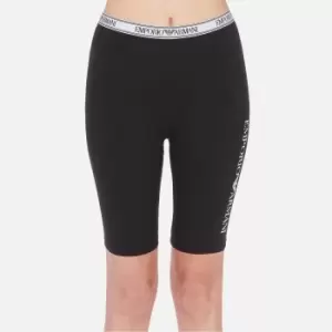 Image of Emporio Armani Womens Iconic Logoband Biker Shorts - Black - M