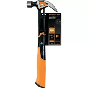Image of Fiskars - 1027202 Anti Shock IsoCore Finishing Hammer 16oz Curved Claw 13.5 Inch