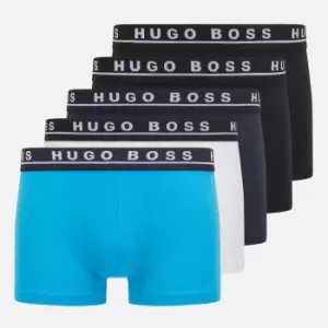 Image of BOSS Bodywear Mens 5-Pack Trunks - Black/Navy/White/Blue - S