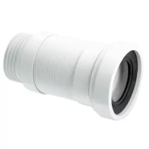 Image of McAlpine Straight Flexible WC Connector Short Length White 3 1/2in/90mm - 402421