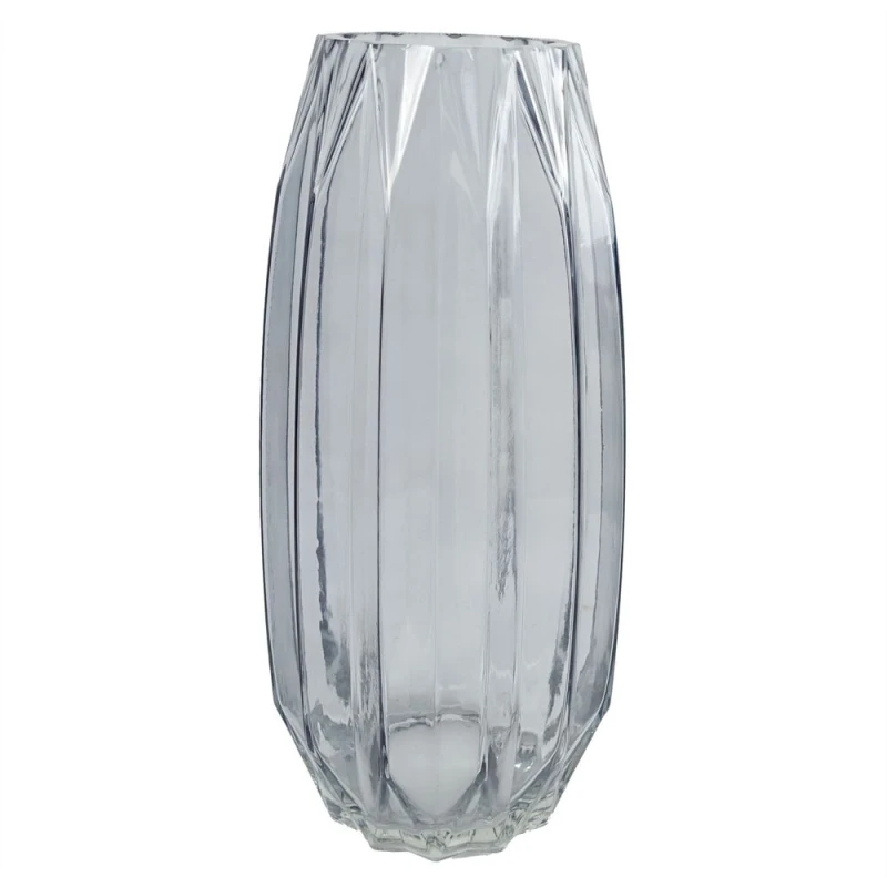 Image of Leaf Glass Vase Clear Contemporary Glass Vase 30cm Botanik White