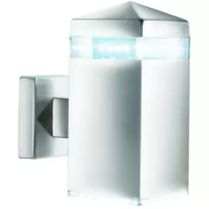 Image of Searchlight India - Satin Silver LED Outdoor Wall Light IP44
