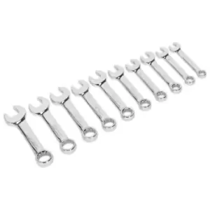Image of Sealey AK633 Combination Spanner Set 10pc Stubby Metric