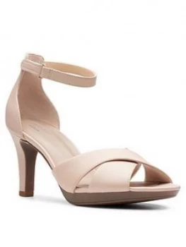 Image of Clarks Adriel Cove Leather Heeled Sandal - Blush