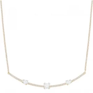 Image of Ladies Swarovski Rose Gold Plated Gray Necklace