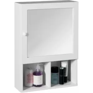 Image of Premier Housewares - White Wood Mirrored Cabinet