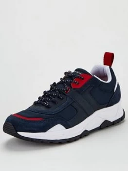 Image of Tommy Hilfiger Fashion Mix Trainers - Navy, Size 7, Men