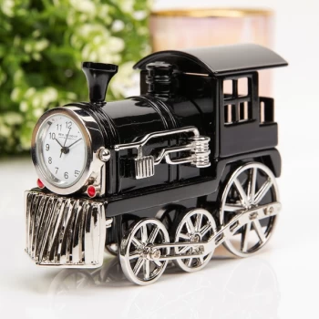 Image of WILLIAM WIDDOP Miniature Clock - Black Steam Train