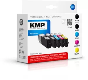 Image of KMP 1576,0255 ink cartridge 4 pc(s) Compatible Extra (Super) High...